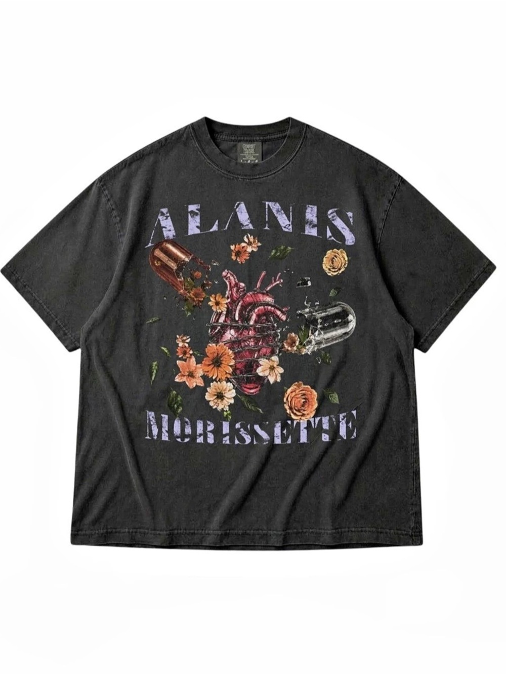 Comfort Colors Graphic Short Sleeve Tee in Black Like New